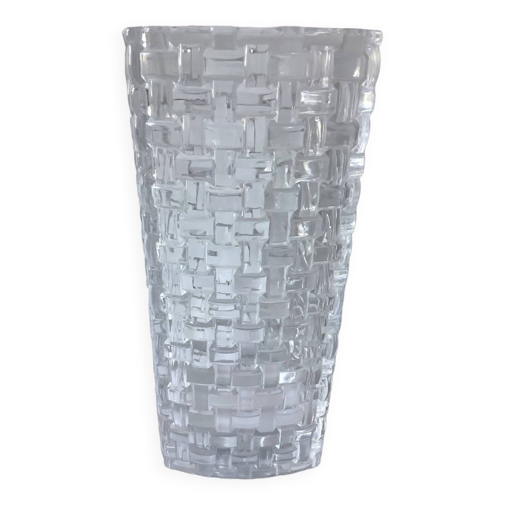 Grand vase maille osier en cristal