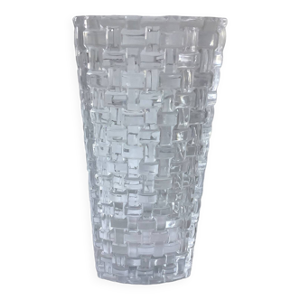 Large crystal wicker mesh vase