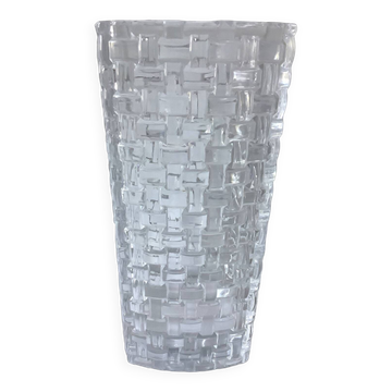 Grand vase maille osier en cristal