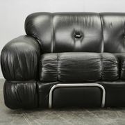 1970s Italian Two-Seat Sofa by Adriano Piazzesi in Chrome and Leatherette