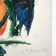 Composition abstraite orange et verte, gouache sur papier, 1989
