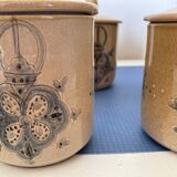 Lot of 6 enamelled terracotta pots - Moroccan pottery