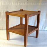 Solid pine side table - 1970s