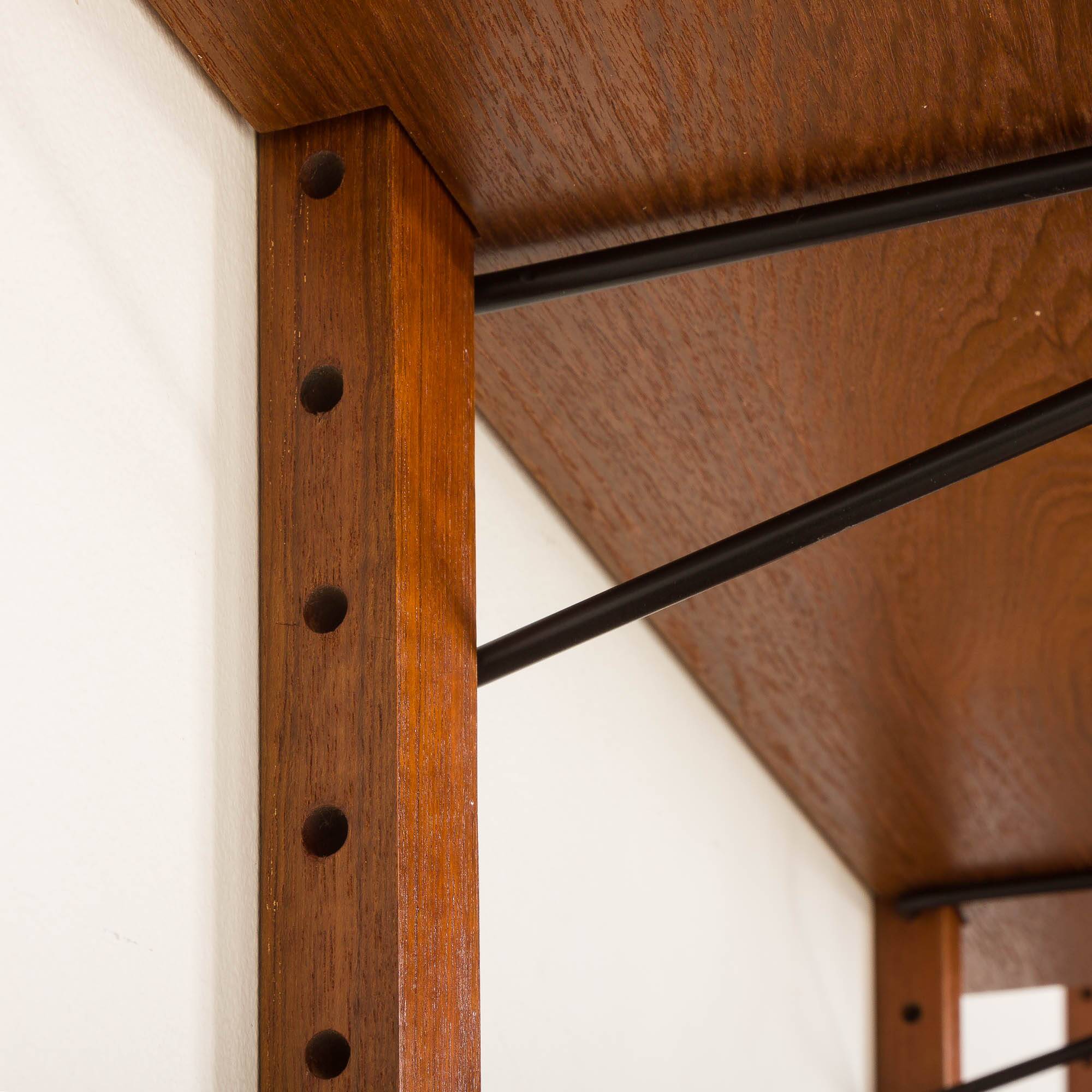 Scandinavian mid-century teak wall unit, Denmark 1970s