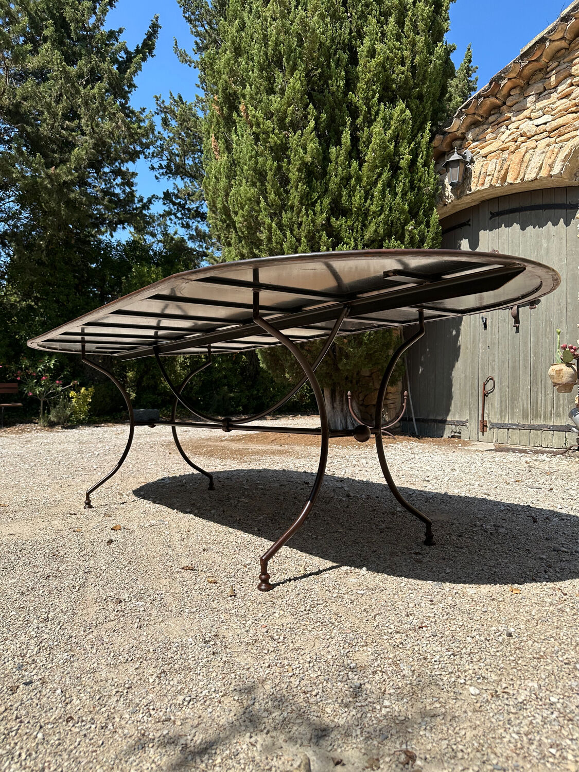 Wrought iron garden table 250 cm