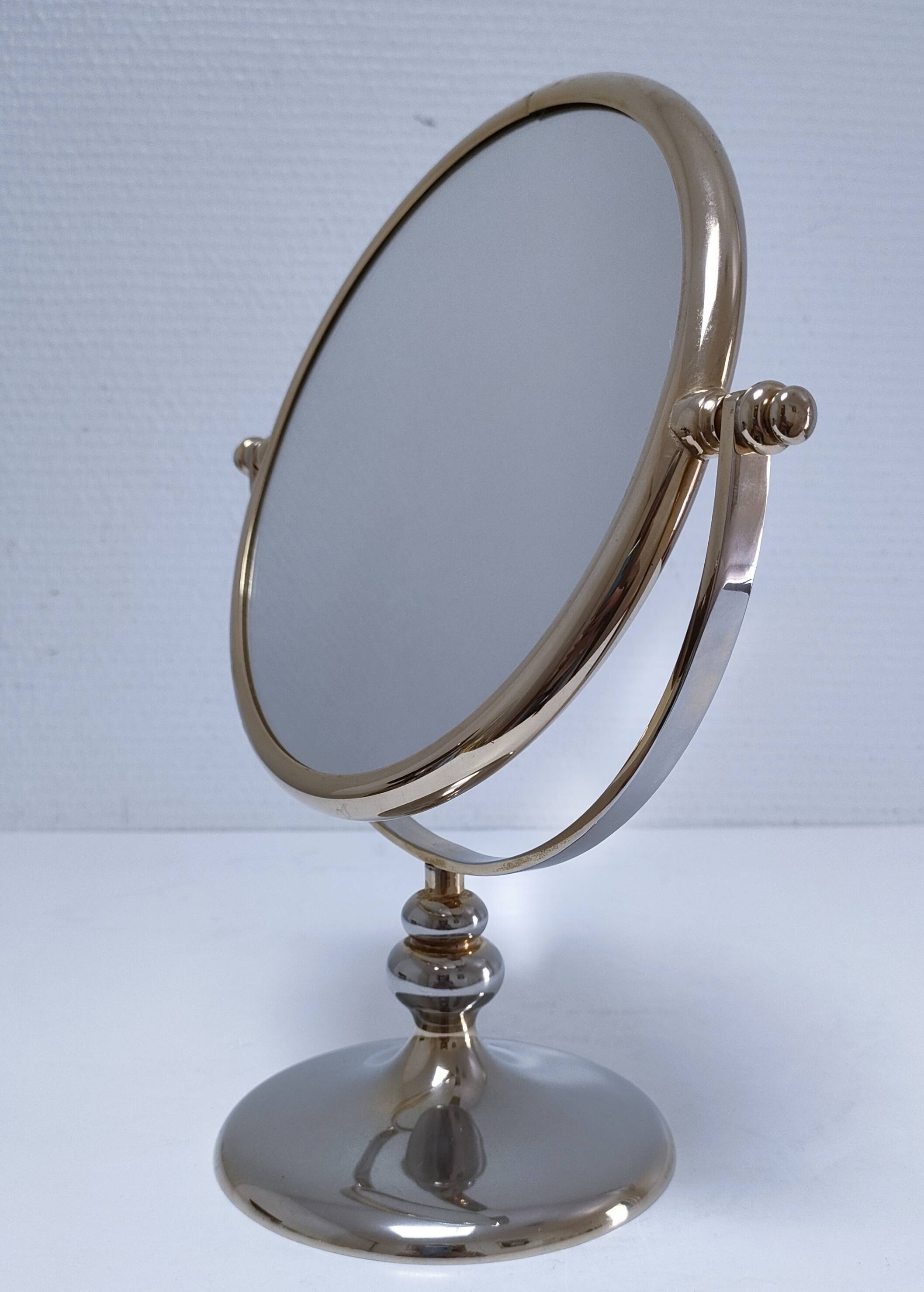 Miroir deux faces métal deux patines vintage