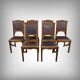 Set of 6 walnut chairs, Art Nouveau – Early 20th century