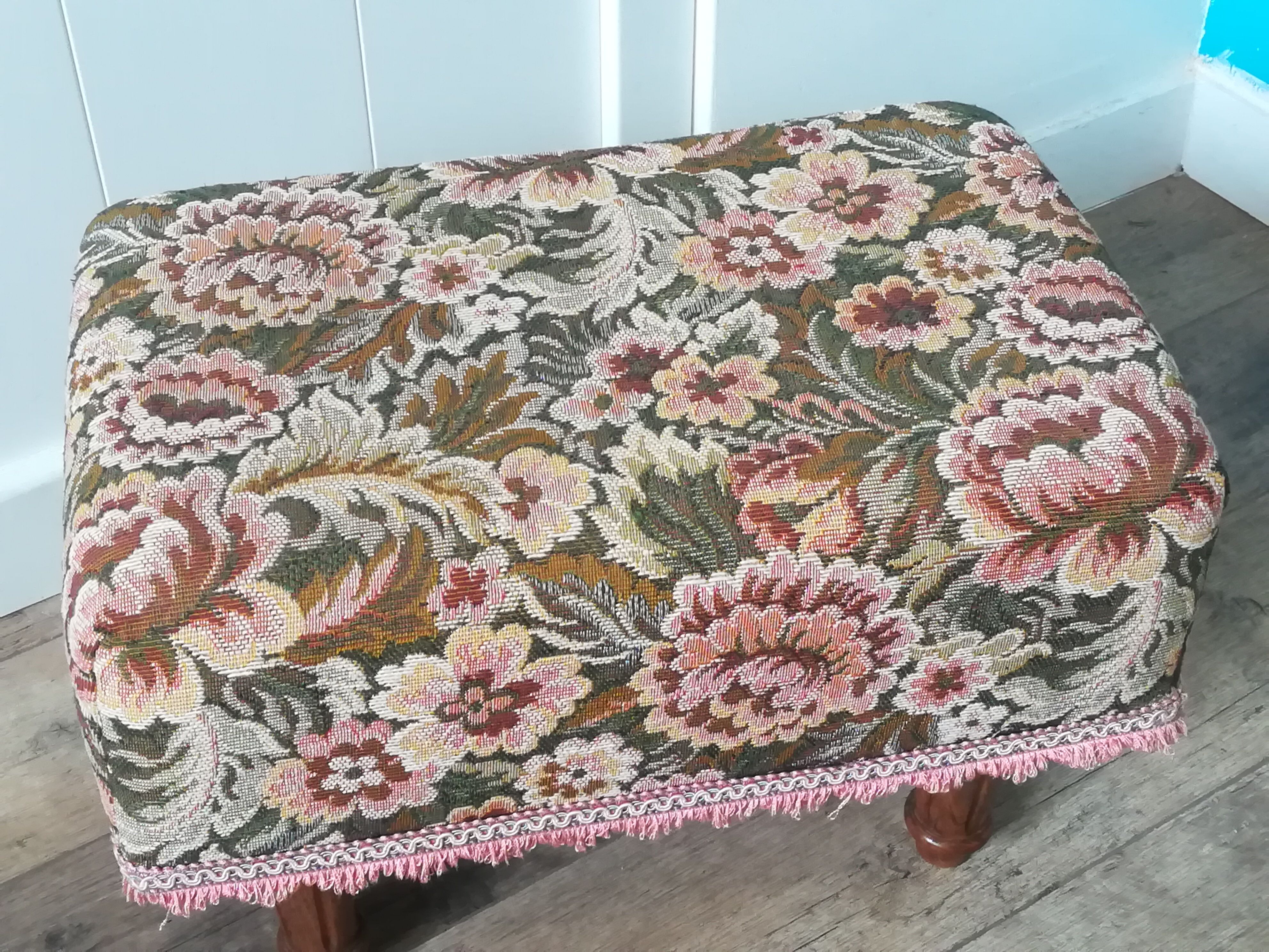 Foot rests floral tapestry