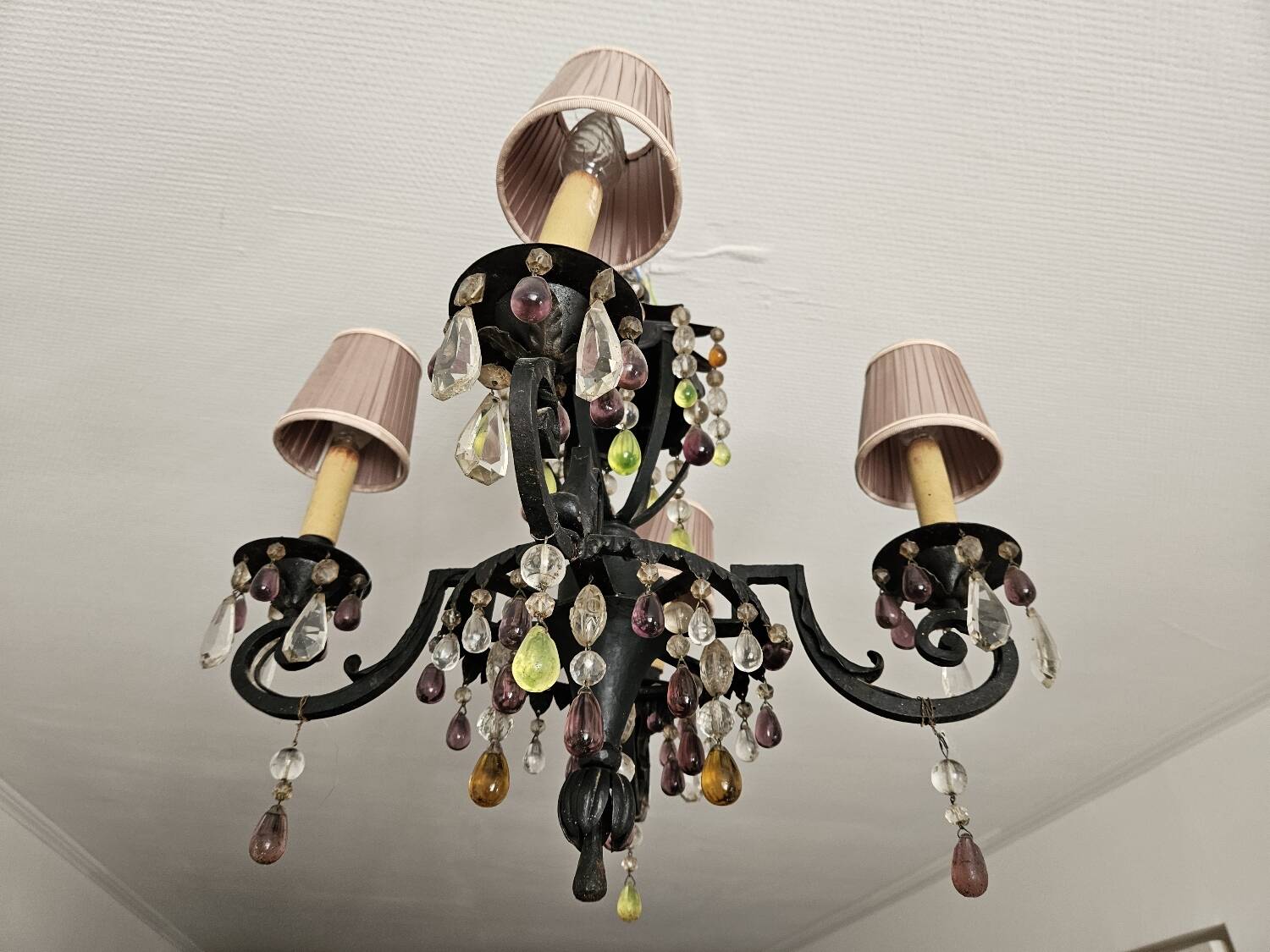 Colorful crystal chandelier