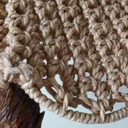 Lampe de table en bois sculpté et corde vintage