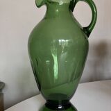 XXL pitcher vase in blown Empoli glass H40cm