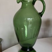XXL glass vase pitcher from Empoli, blown, H40cm