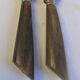 Table service knives old steel blade horn ferrule
