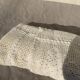 Plaid, dessus de lit couverture au crochet, blanc casse fait main, en coton vintage