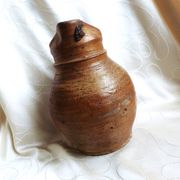 Old stoneware farm jug; stoneware pitcher for water, wine, cider...