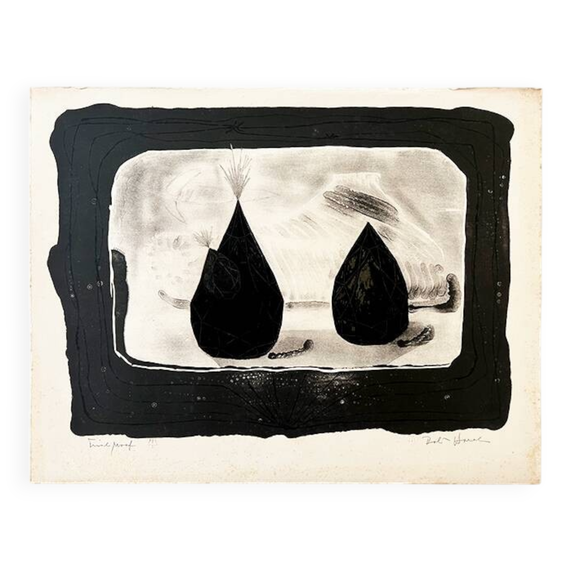 Signed and numbered lithograph “Trial Proof” by Bohuslav Horak