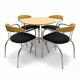 Dining set, mid-century, chrome tube frame, 1980s