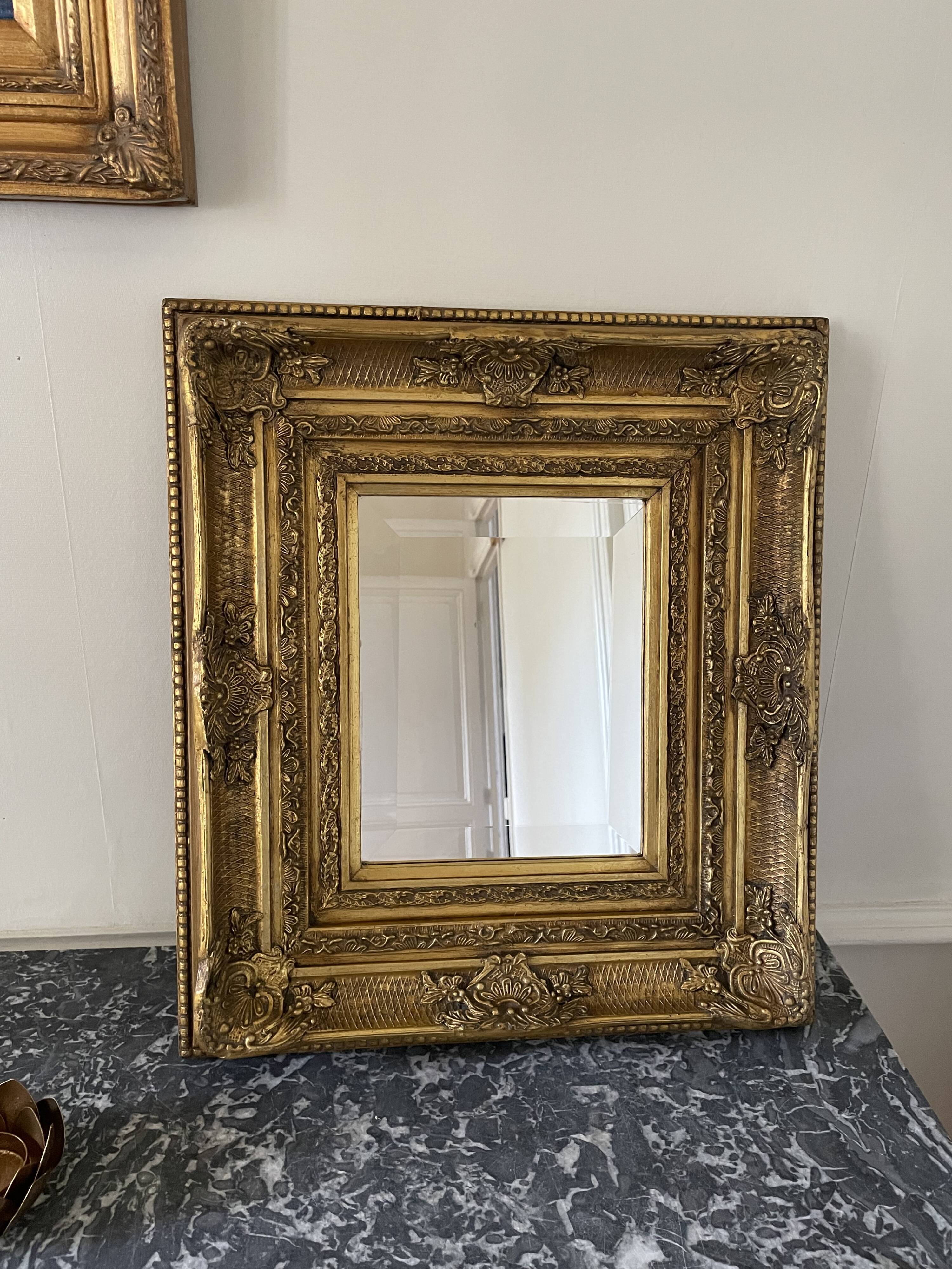 Gilded resin mirror Louis XV H47 X L42 style