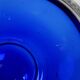 Antique biscuit jar/sweet jar, cobalt blue glass and silver-plated metal, early 20th century.