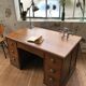 Desk with drawers in oak