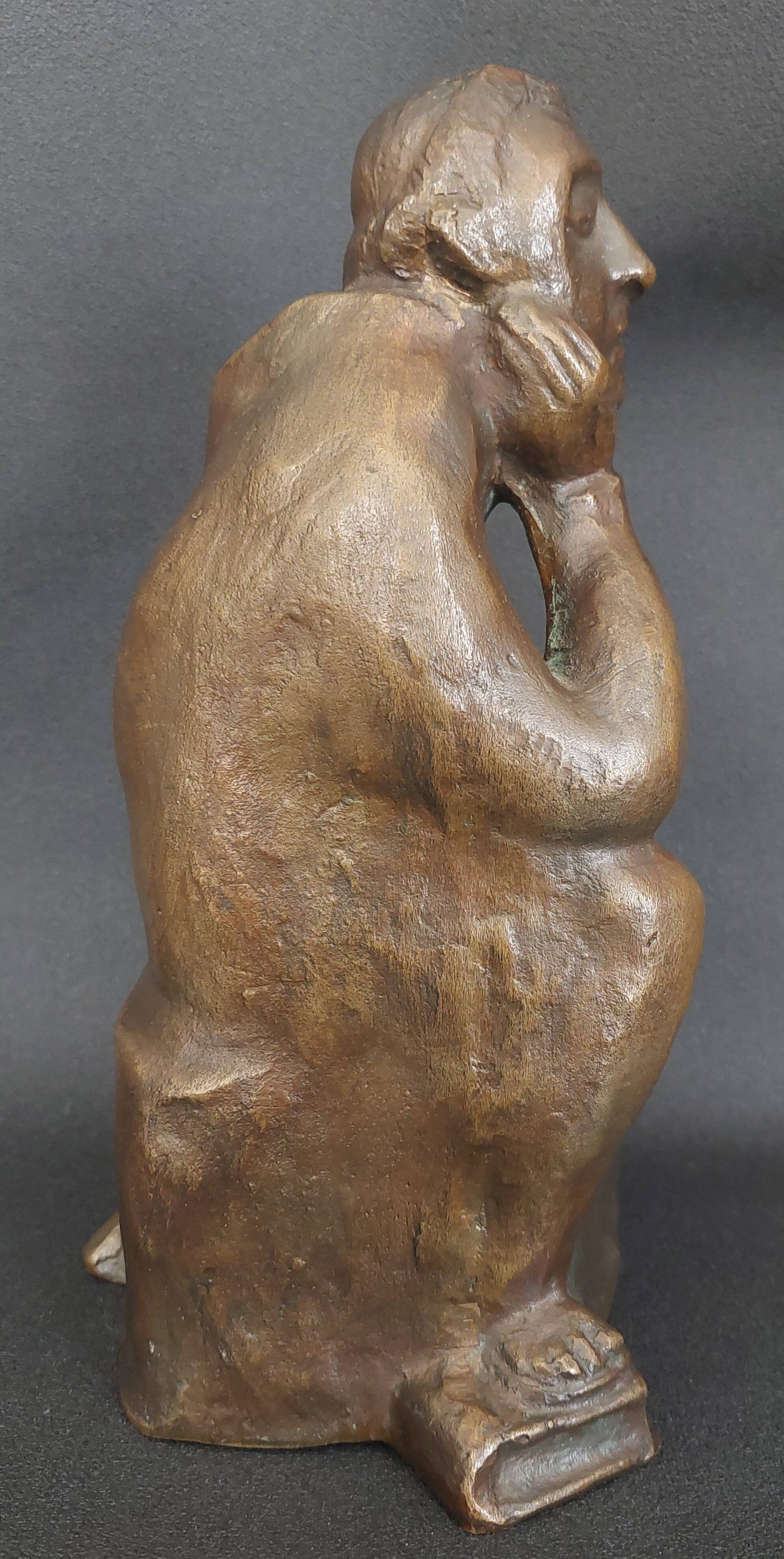 Bronze signed Heinz Bentele 1960s Albertus Magnus Germany
