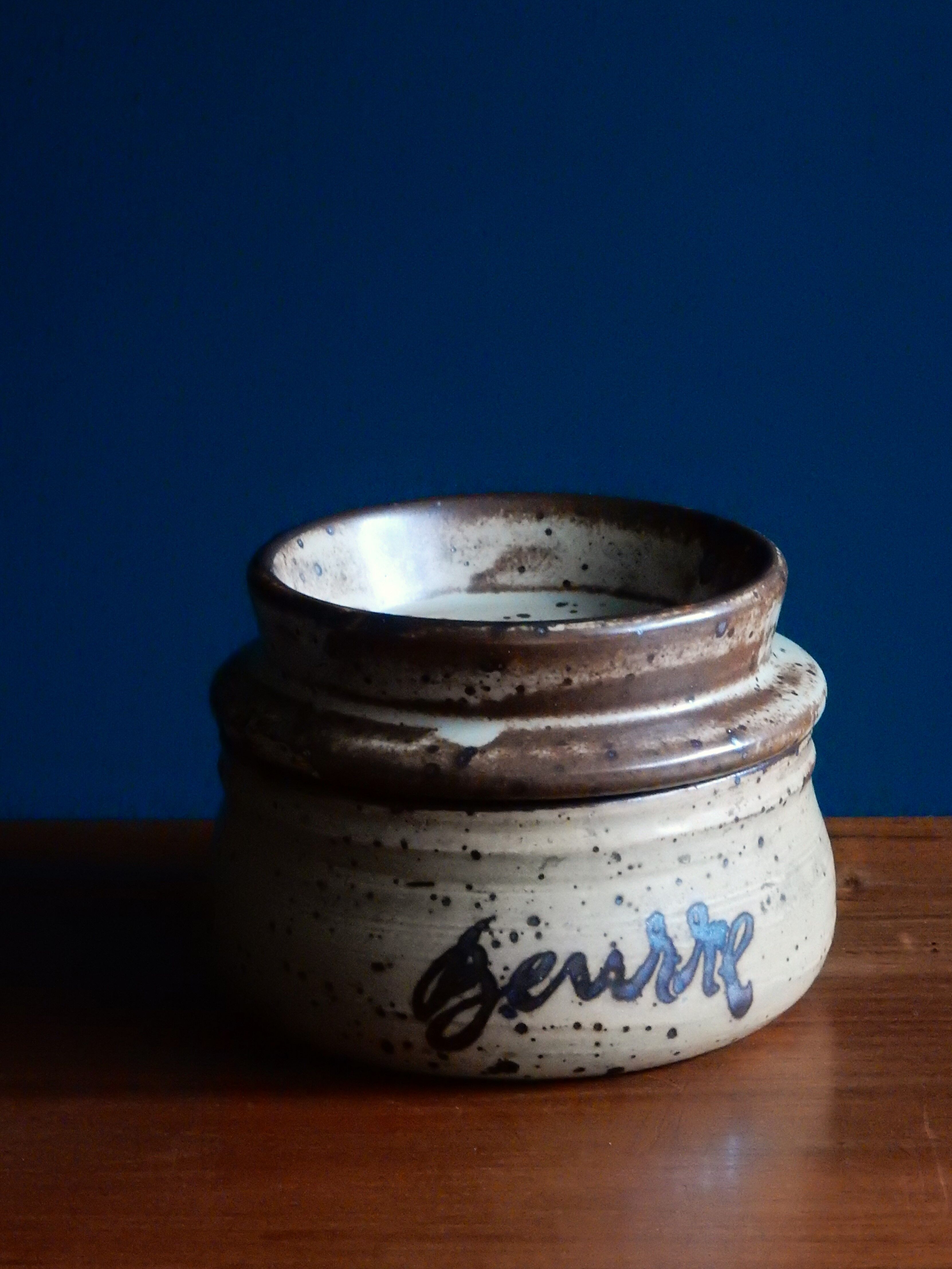 Waterdish in artisanal pyrite stoneware