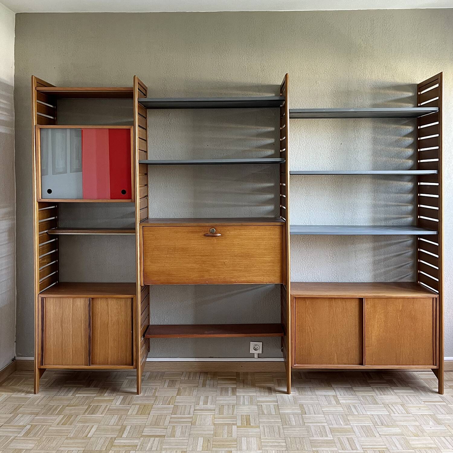 Ladderax modular teak bookcase by Robert Heal