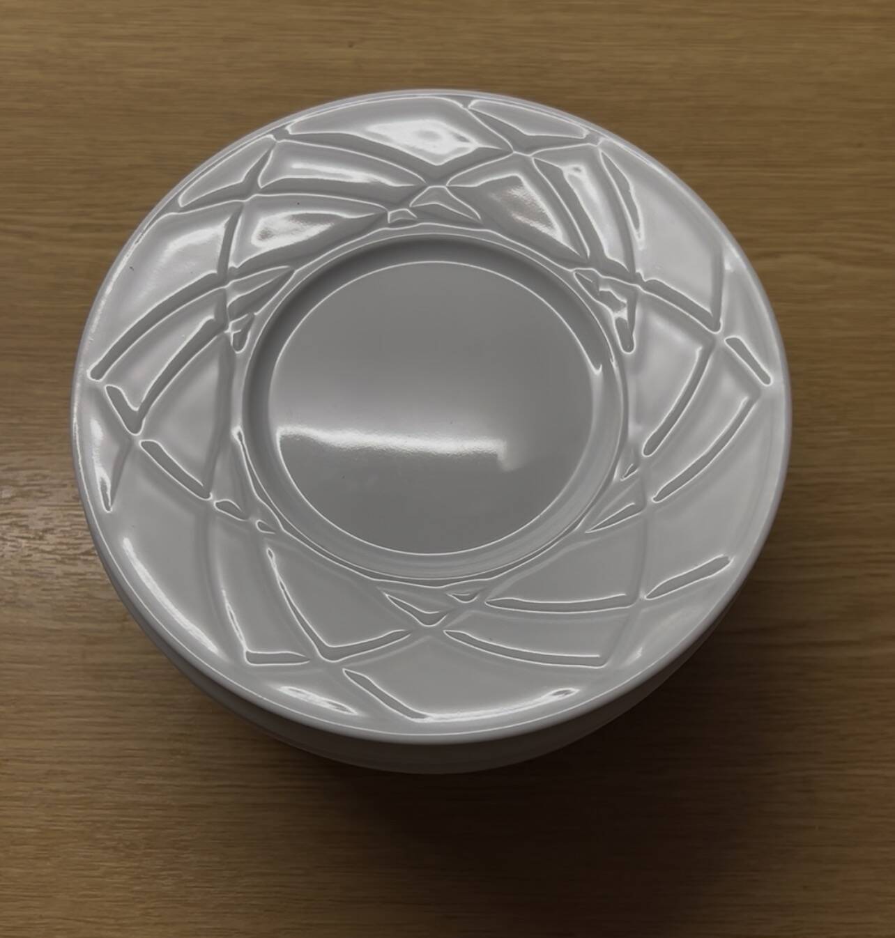 Set of 9 Haviland Limoges bread plates "Clair de Lune engraved" collection.