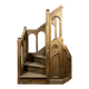 Gothic style church pulpit staircase in solid oak, 19th century