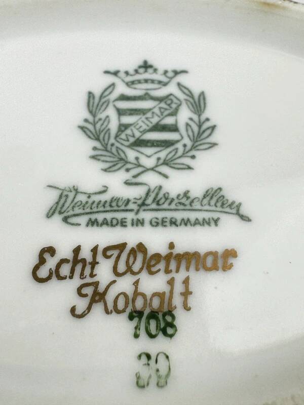 Weimar Porzellan Vase Echt Kobalt 15.5 cm | 24K Gold Vintage RDA