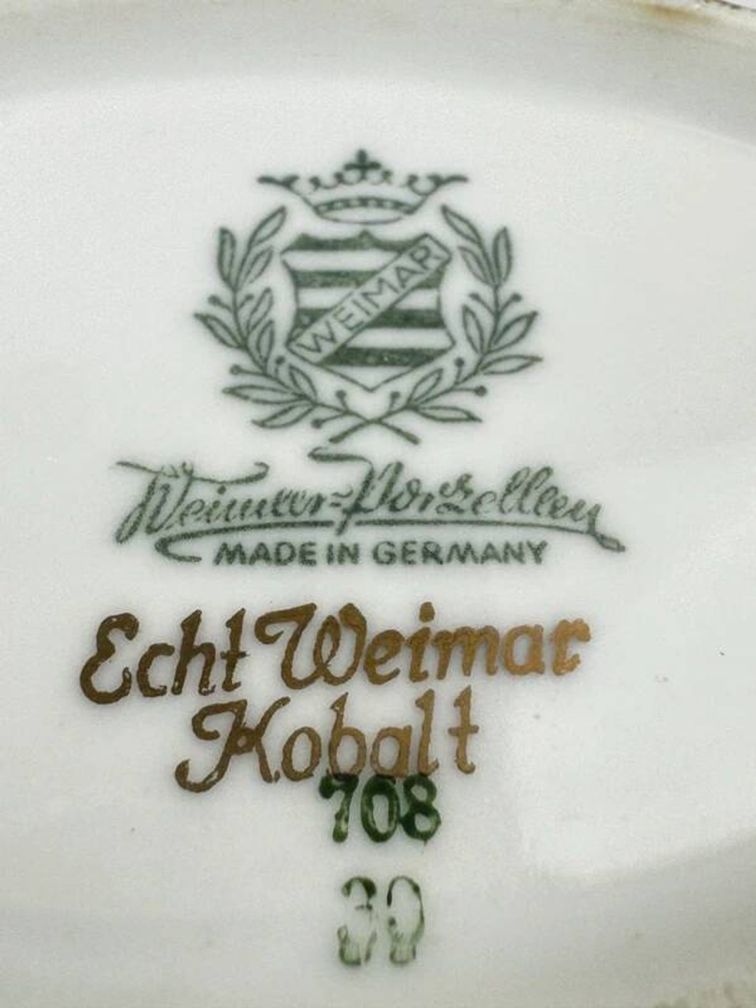 Weimar Porzellan Vase Echt Kobalt 15.5 cm | 24K Gold Vintage RDA