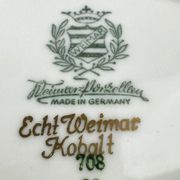 Weimar Porzellan Vase Echt Kobalt 15.5 cm | 24K Gold Vintage RDA