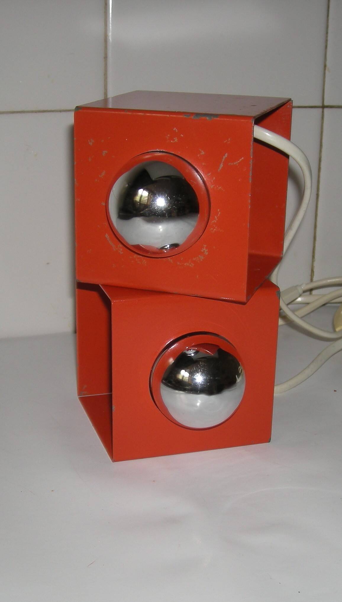 Pair of Orange Lamps from the 70s