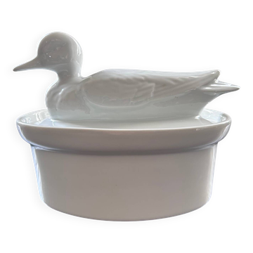 Terrine canard en porcelaine
