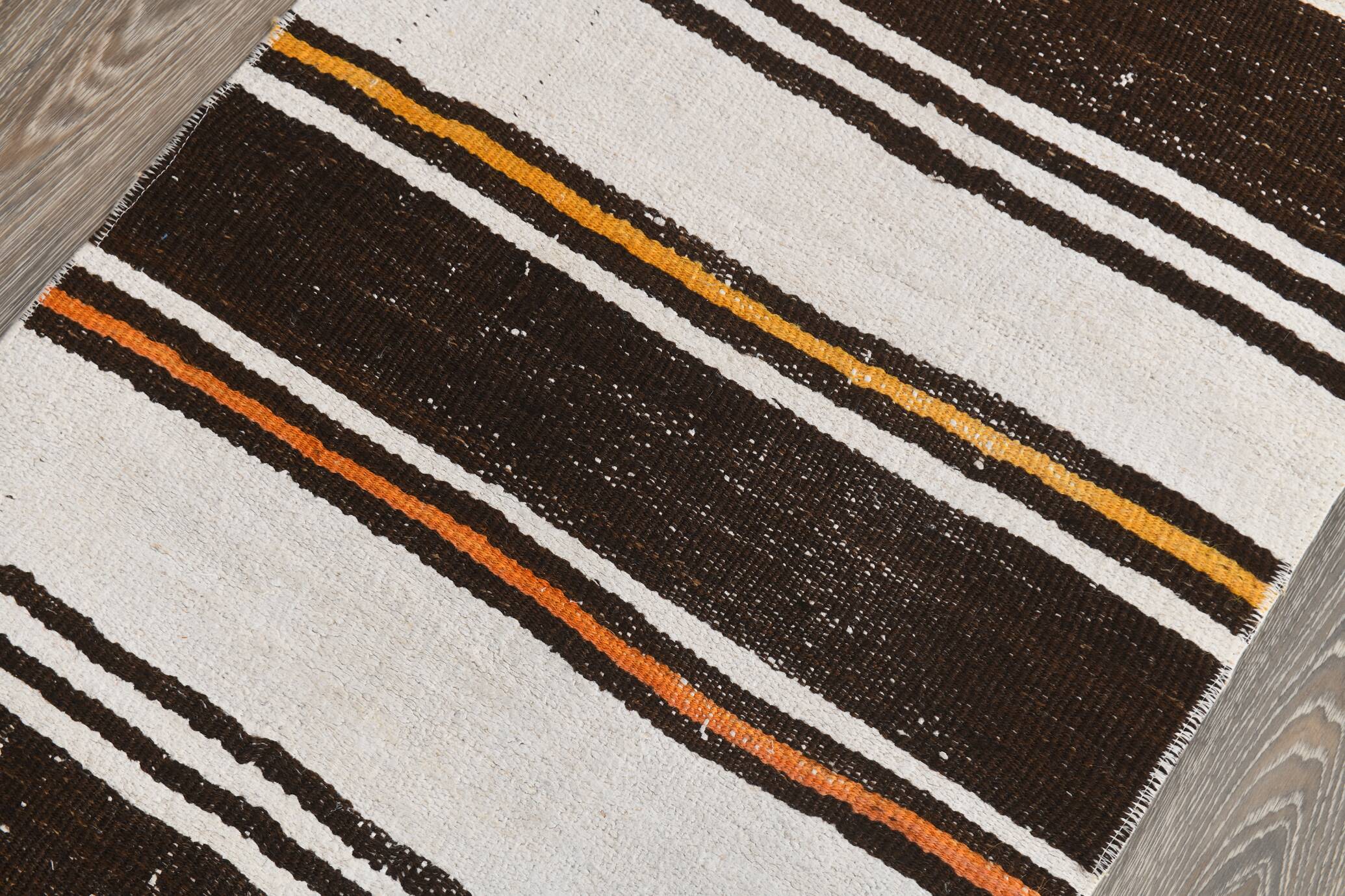 2x10 Modern Striped Turkish Kilim Runner Rug, 69x309Cm