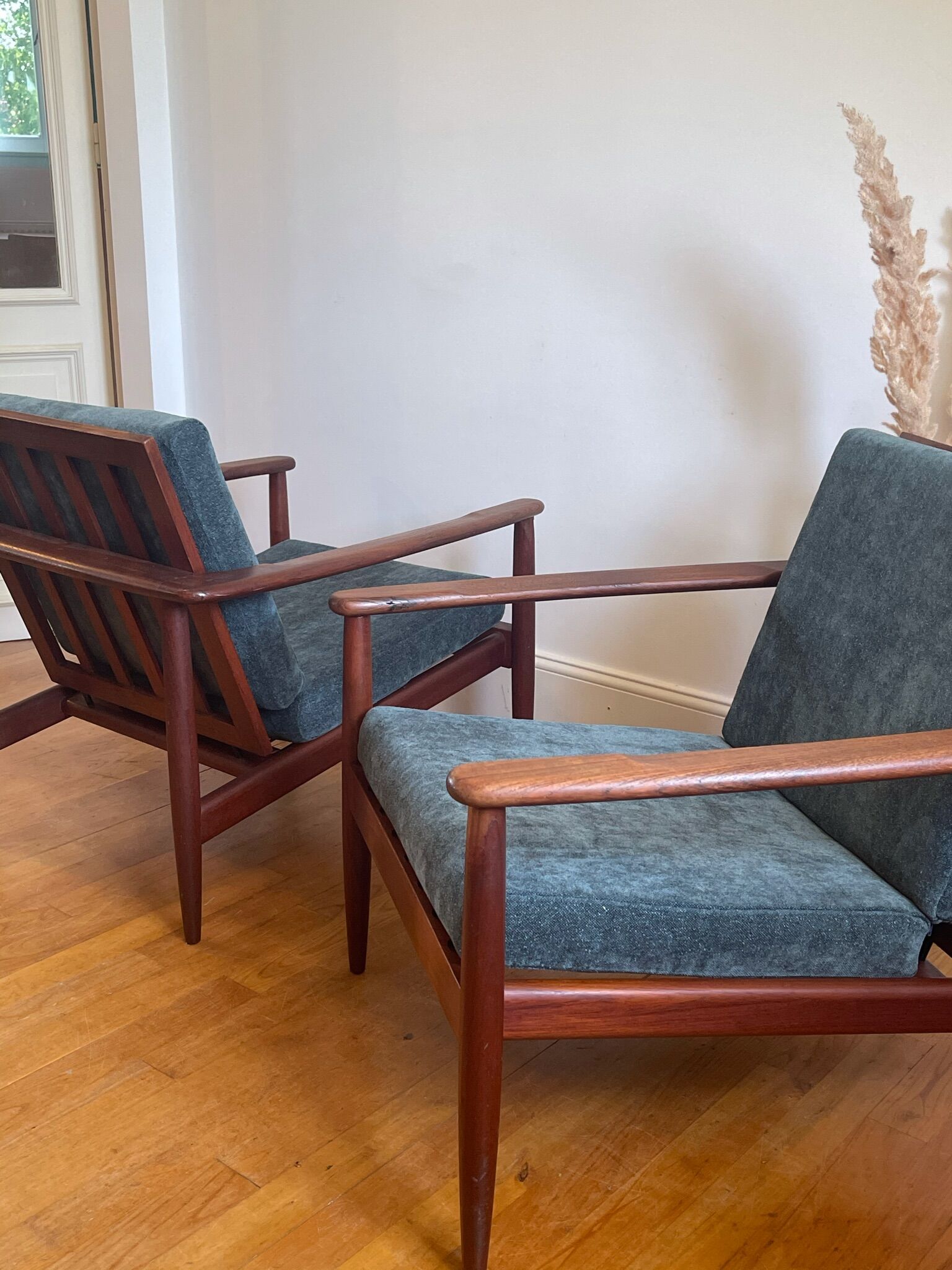Pair of Danish armchairs designed in the 60s.