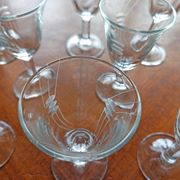 Set of 8 engraved glasses old with liquor or digestive 50s