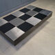 Vintage lacquer and aluminum checkerboard coffee table, 1970s