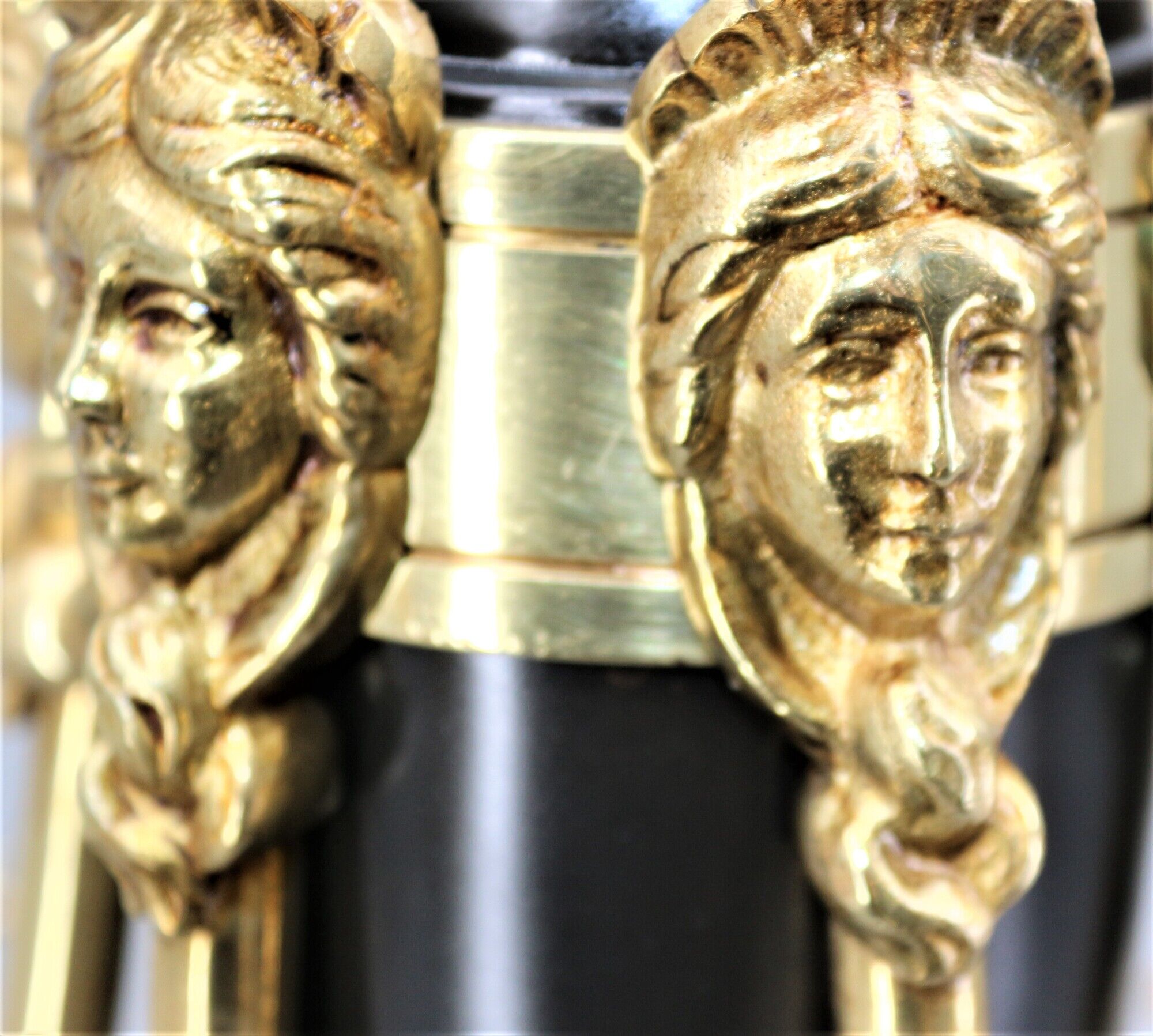Chandelier style Directoire gilded and patinated in bronze " Lucien Gau "