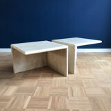 Travertine side tables, Italy 1970