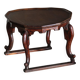 Organic Art Deco side table / solid stained wood stool, 1940s