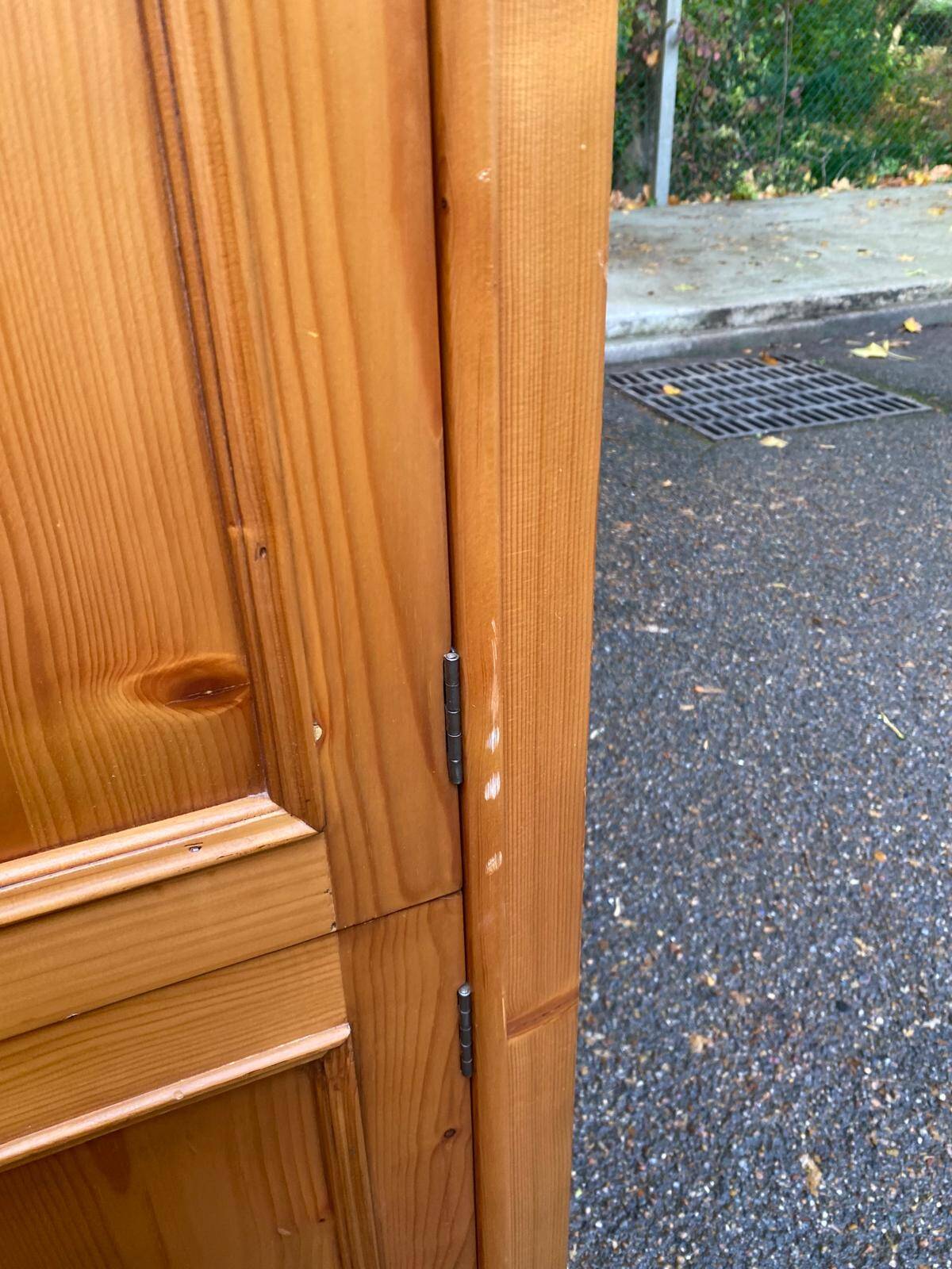 Scandinavian tall solid wood wardrobe with hanging space
