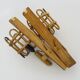 Pair of rattan bamboo lantern wall lights. 1950s-1960s