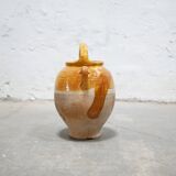 Old gargoulette pot in glazed terracotta