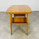 Table d'appoint pied compas années 50 porte livre en bois
