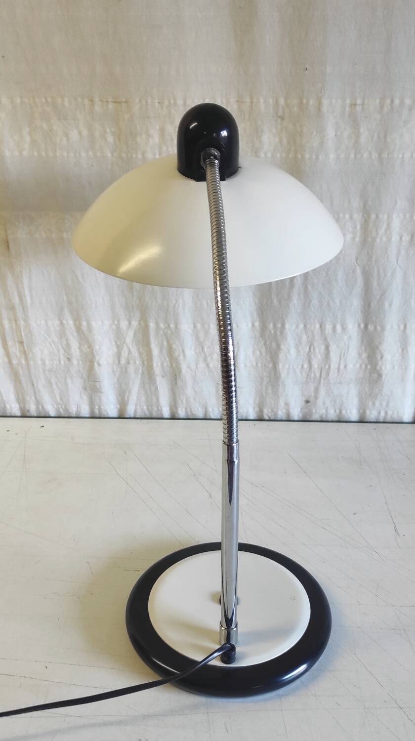 Beige and chrome articulated table lamp - 70s/80s