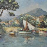 G. MARCHAND (20th century) Oil on canvas "Mediterranean Landscape"