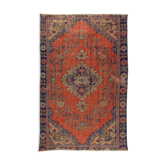 Anatolian handmade vintage rug 250 cm x 150 cm