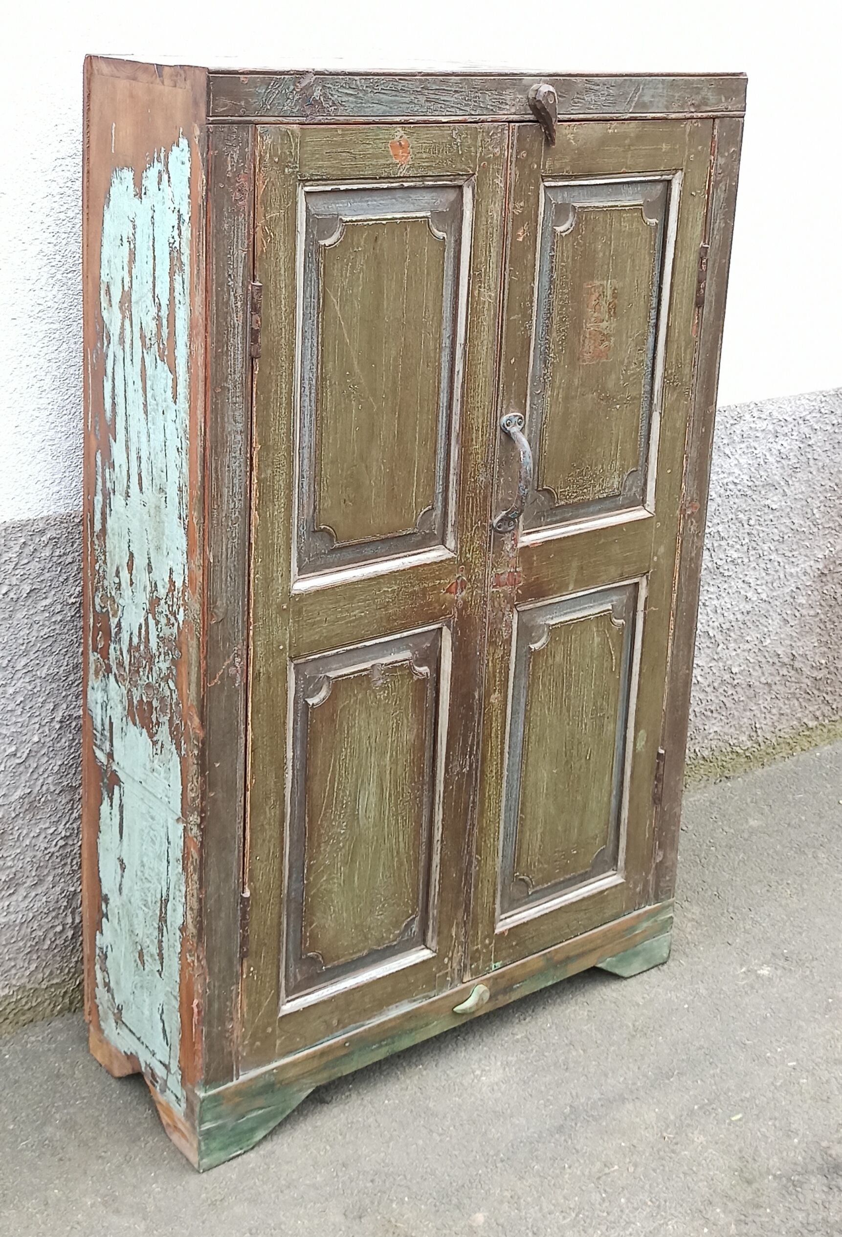 Old green wood cabinet