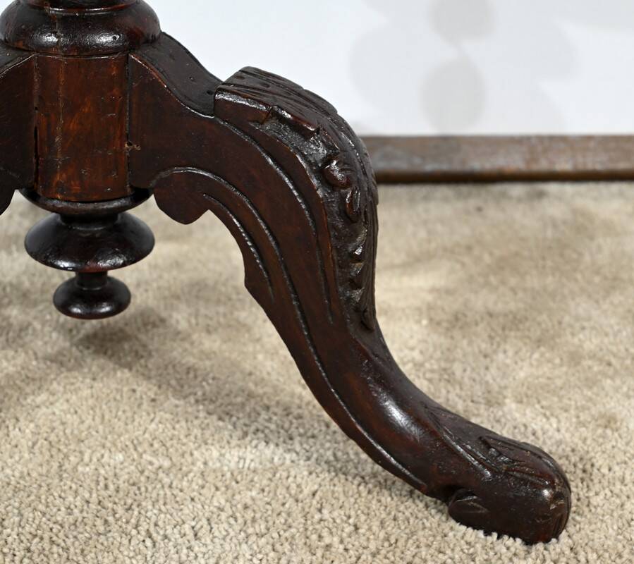 Trumpet Table for Work and Games, Walnut – Late 19th Century